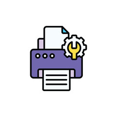 Printer icon design with white background stock illustration