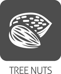 A tree nut such as an almond food stylised icon concept. Possibly an icon for the allergen or allergy.