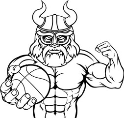 A Viking warrior gladiator basketball sports mascot - 786302043