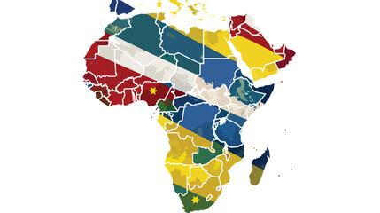 Flag-map of the Central African Republic flat vector Illustration - obrazy, fototapety, plakaty