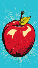 pop-art apple cartoon сreated with Generative Ai