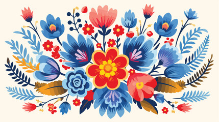 Fototapeta na wymiar Folk Art Bouquets folk art floral bouquets traditional
