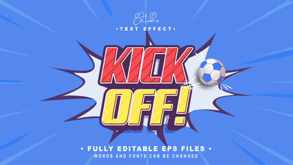 editable kick off text effect.typhography logo