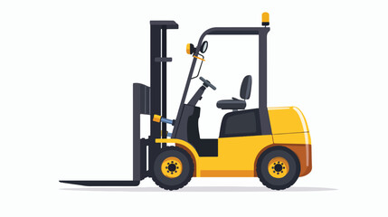 Forklift flat vector isolated on white background