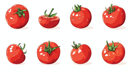 Fresh tomatoes. Red vegetables. Vectors. flat vector Illustration