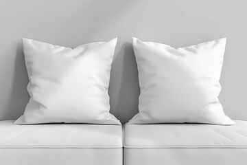 Modern white pillow mockup for bed  aesthetic cushion insert design for branding bedding - obrazy, fototapety, plakaty