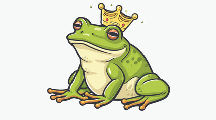 Frog king vector logo template flat vector isolated on