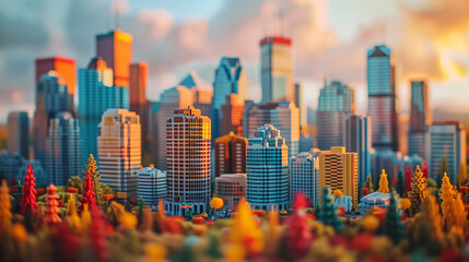 Calgary Skyline Lego Cityscape - obrazy, fototapety, plakaty