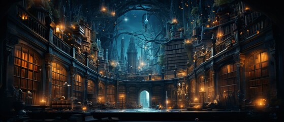 A magical library with shelves of ancient, valuable coins, where a burglar, invisible but for the floating money in their hands, sneaks past slumbering, bookish dragons  Color Grading Teal and Orange