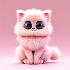 Obraz premium 3D furry forest animal with beautiful colors and white background. with Generative AI technology 