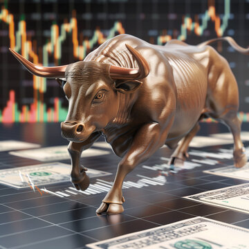 Bull Climbing Crypto Chart Realism