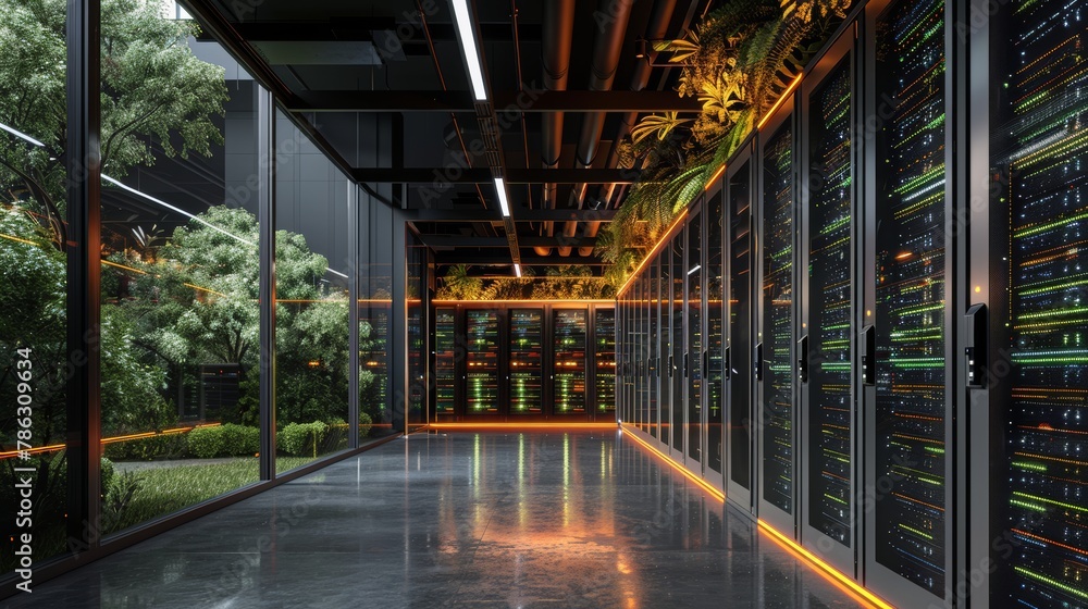 Poster Rendering of an AI computer data center...