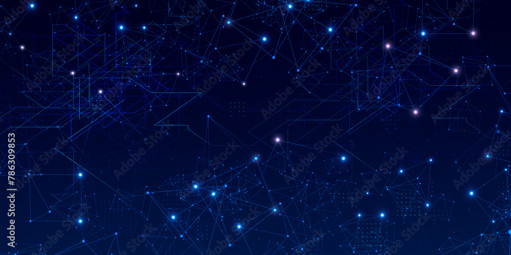 Poster abstract digital background of points and lines. glowing black plexus. big data. network or connecti