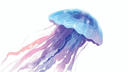 Fototapeta premium Gorgeous Moon Jellyfish floating with a gentle 