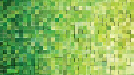 Green mosaic pixel background. Vector geometric texture