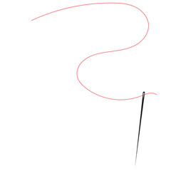 Thread and needle for sewing clothes line art icon for apps and websites.   isolated on a white background. Vector illustration. EPS 10