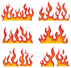 Fire flames new set stock vector design