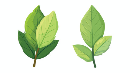 Green Tree leaf ecology nature element vector flat vector