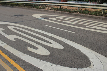 April 26 2015 50 kilometers per hour sign on the road in a city
