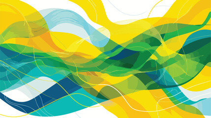 Moving abstract background with lines yellow green blu