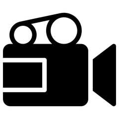 movie camera icon, simple vector design - obrazy, fototapety, plakaty