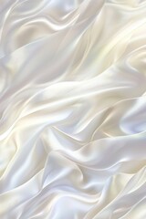 close-up smooth, cream-colored silk fabric with a fluid, wavelike texture, evoking luxury elegance.