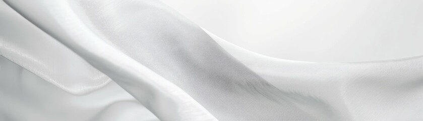 close-up smooth, cream-colored silk fabric with a fluid, wavelike texture, evoking luxury elegance.