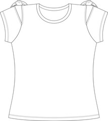TECHNICAL  FLAT SKETCHES - GIRLS RN HS FANCY TEES.