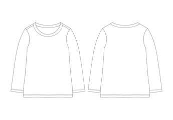 TECHNICAL  FLAT SKETCHES - INFANT BOYS & GIRLS TOP FRONT & BACK