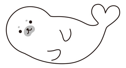アザラシの赤ちゃんのベクターイラスト。アイコン、海、南極、動物 © chie