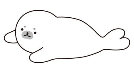 アザラシの赤ちゃんのベクターイラスト。アイコン、海、南極、動物