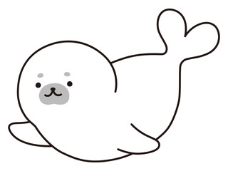 アザラシの赤ちゃんのベクターイラスト。アイコン、海、南極、動物 © chie