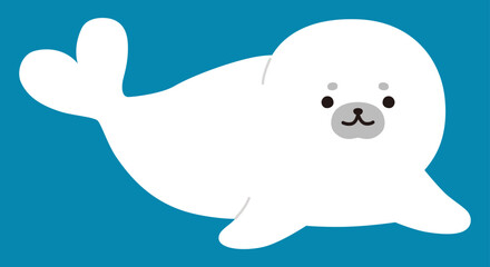 アザラシの赤ちゃんのベクターイラスト。アイコン、海、南極、動物