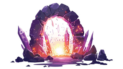 Mystical portal crackling with arcane energy vector illustration