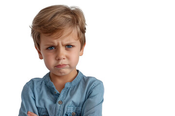 Irritated Boy On Transparent Background.