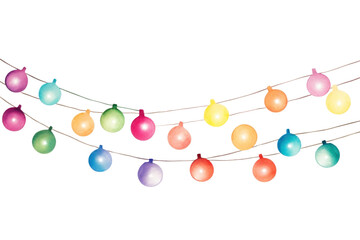 PNG  Holiday lights balloon line white background
