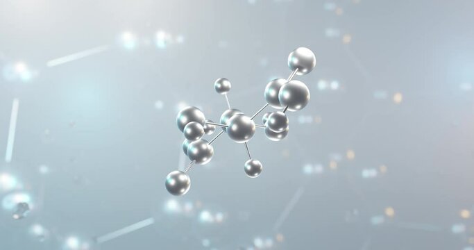 Tartaric acid rotating 3d molecule, molecular structure of antioxidant e334, seamless video