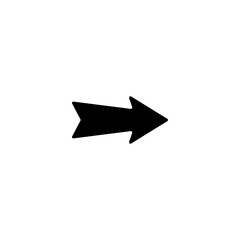 Fototapeta na wymiar Smooth straight arrow pointer. Vector silhouette. Wide long single arrow.