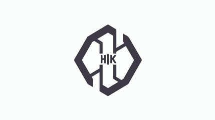HK initial letters looping linked hexagon monogram logo - obrazy, fototapety, plakaty