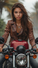 Fototapeta na wymiar Harley Davidson Iron 883 Female Driver