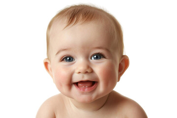 Smiling Baby On Transparent Background.
