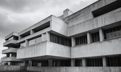 brutalism architeture design black and white