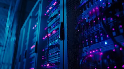 Modern Data Center Server Room Glow