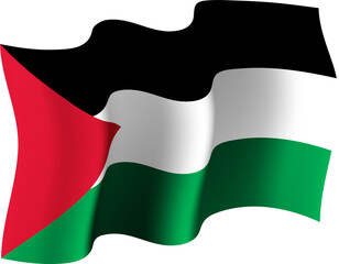 Realistic 3D Waving Flag of Palestine