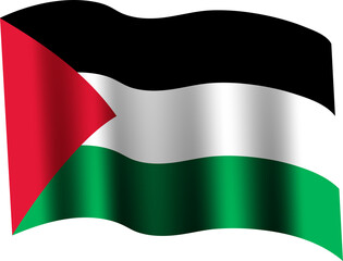 Realistic 3D Waving Flag of Palestine
