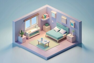 Modern living room interior in a 3D rendering