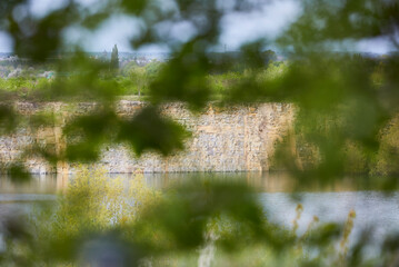 Blick in den Steinbruch zwischen Anröchte-Erwitte, Kreis Soest, NRW, Deutschland