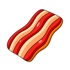 Cartoon bacon Icon.