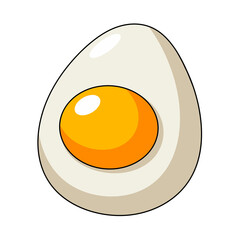 Cartoon Boiled Egg Icon.