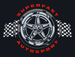 Superfast autosport colorful vintage sticker